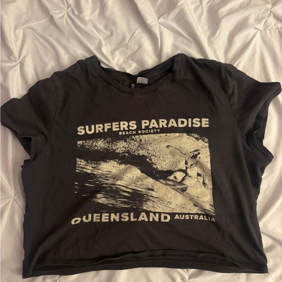 H&M Black Surfers Paradise Crop Top - Picture 1 of 4